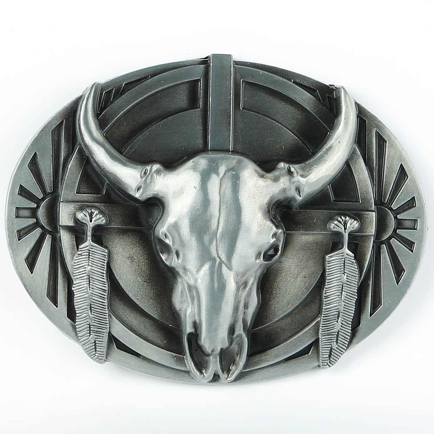 Amazon.co.jp: Texas カウボーイ おしゃれ バックル 牛 スカル ドクロ